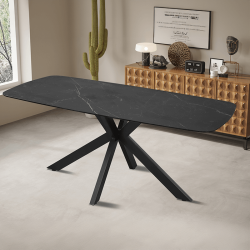 Pack table Apollo noire + 6 chaises Lisa