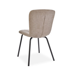 Pack table Apollo noire + 6 chaises Emma sable