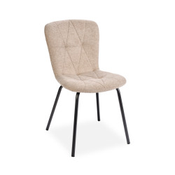 Pack table Apollo noire + 6 chaises Emma sable