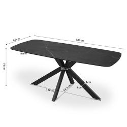 Pack table Apollo noire + 6 chaises Emma