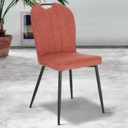 Pack table Alexander chêne vieilli + 6 chaises Salome saumon