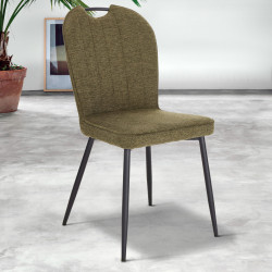 Pack table Apollo noire + 6 chaises Salome bouteille