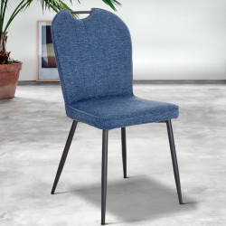 Pack table Apollo noire + 6 chaises Salome cobalte