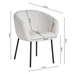 Chaise Sevilla blanc bouclé