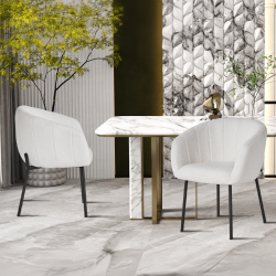 Chaise Sevilla blanc bouclé