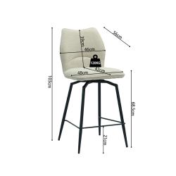 Tabouret Lara écru