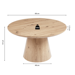 Table basse Lukas 80cm chêne vieilli