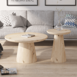 Table basse Lukas 80cm chêne vieilli