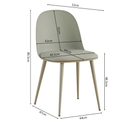 Chaise Jasmin assise coussin gris-vert