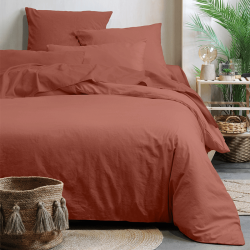Drap housse Horizon 140x190cm terracotta