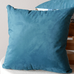 Coussin visage ligne bleu et jaune