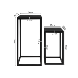 Table basse Madeira set de 2 noir