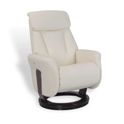 Fauteuil relax Bravo cuir blanc