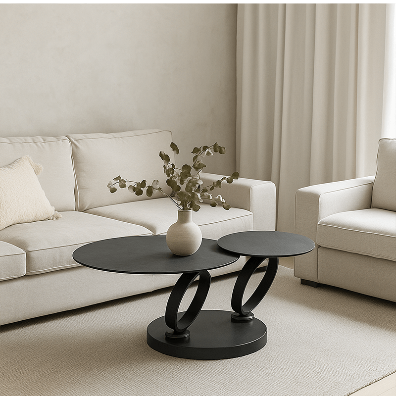 Table basse Onno rotative gris foncé
