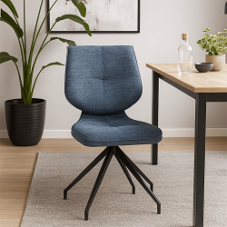 Chaise Iris pivotante bleu