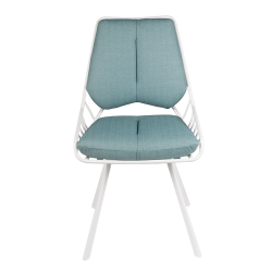 Chaise Rex blanc extérieur bleu