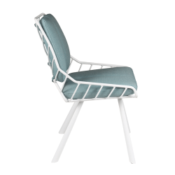 Chaise Rex blanc extérieur bleu