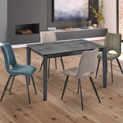 Table Hugo extensible gris foncé