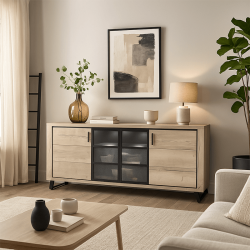 Enfilade 4 portes 2 niches Crooner