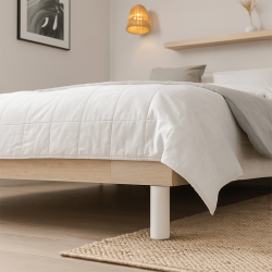 Pieds Bois 25 cm grandes tiges pour cadre lattes blanc