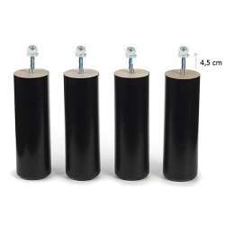 Pieds BOIS 25 cm GRANDES TIGES pour cadre lattes NOIR