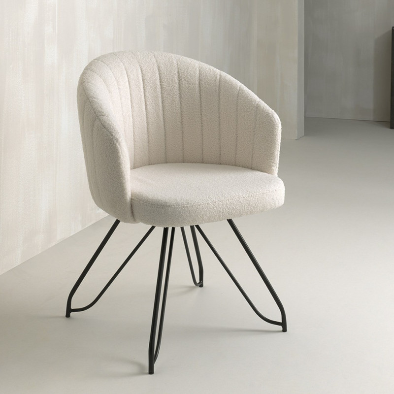 Chaise Tace tissu bouclé
