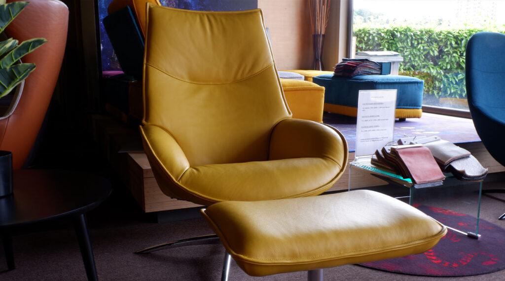 fauteuil scandinave jaune